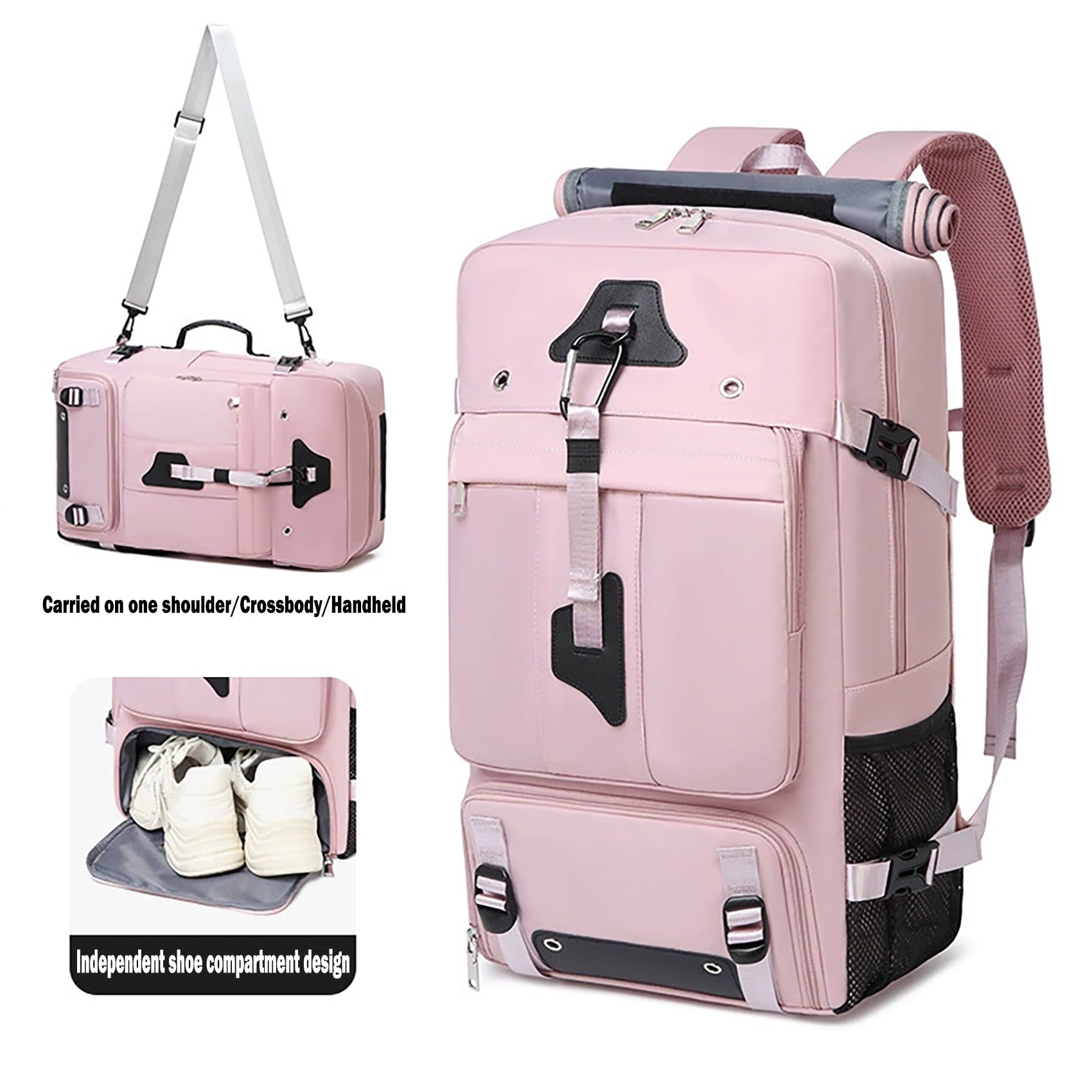 Travel Backpack 50L New Premium - Unisex Extra Large Laptop Backpack for Hiking, Climbing & Business Trips, Waterproof,Pink