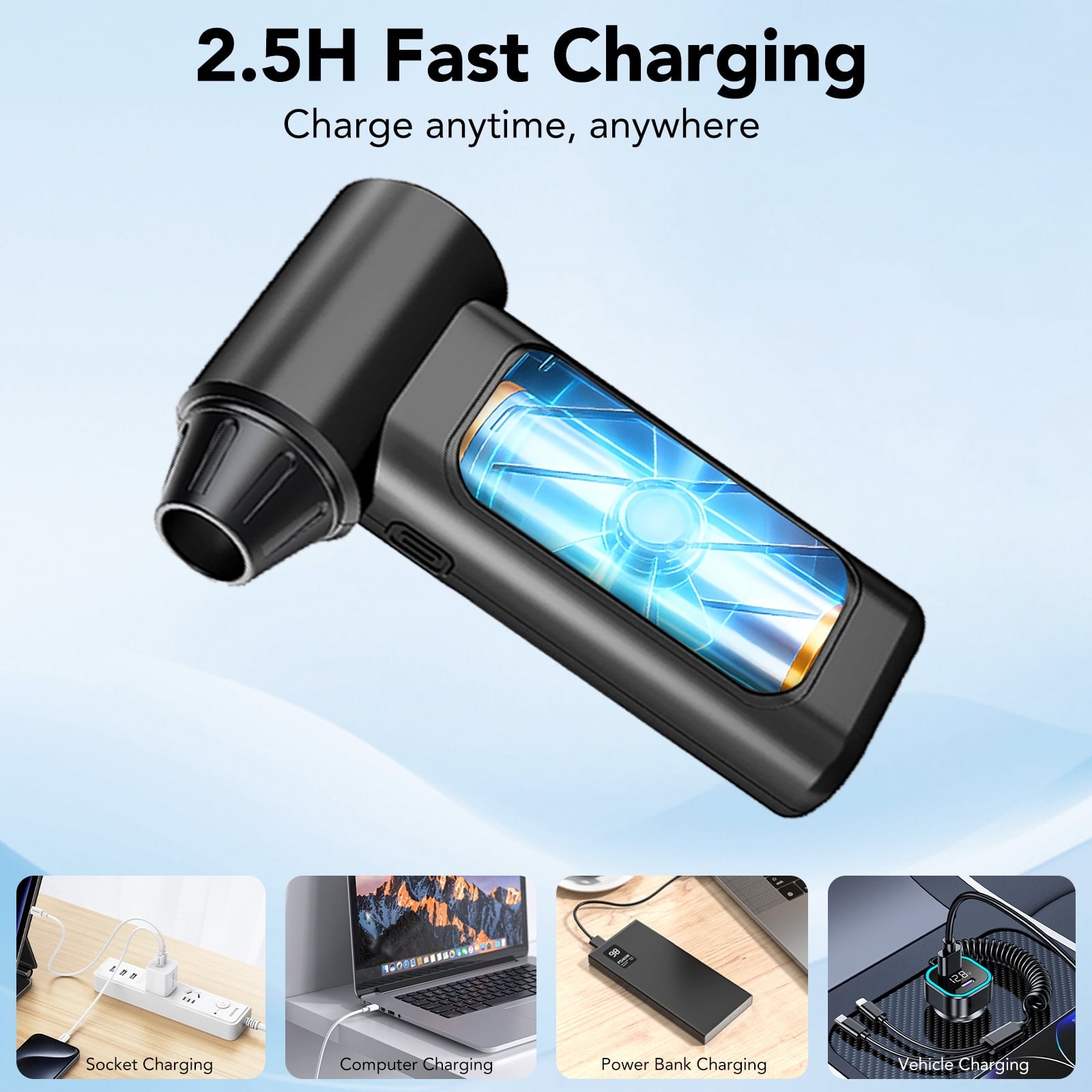 Air Duster, Replaces compressed air can, Stepless Speed Adjustable, For Car, Computer, Laptop, Keyboard Cleaning